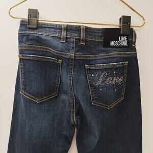 Love Moschino Women's Flare-Leg Jeans Denim‎ Size 26 y2k bedazzled pockets